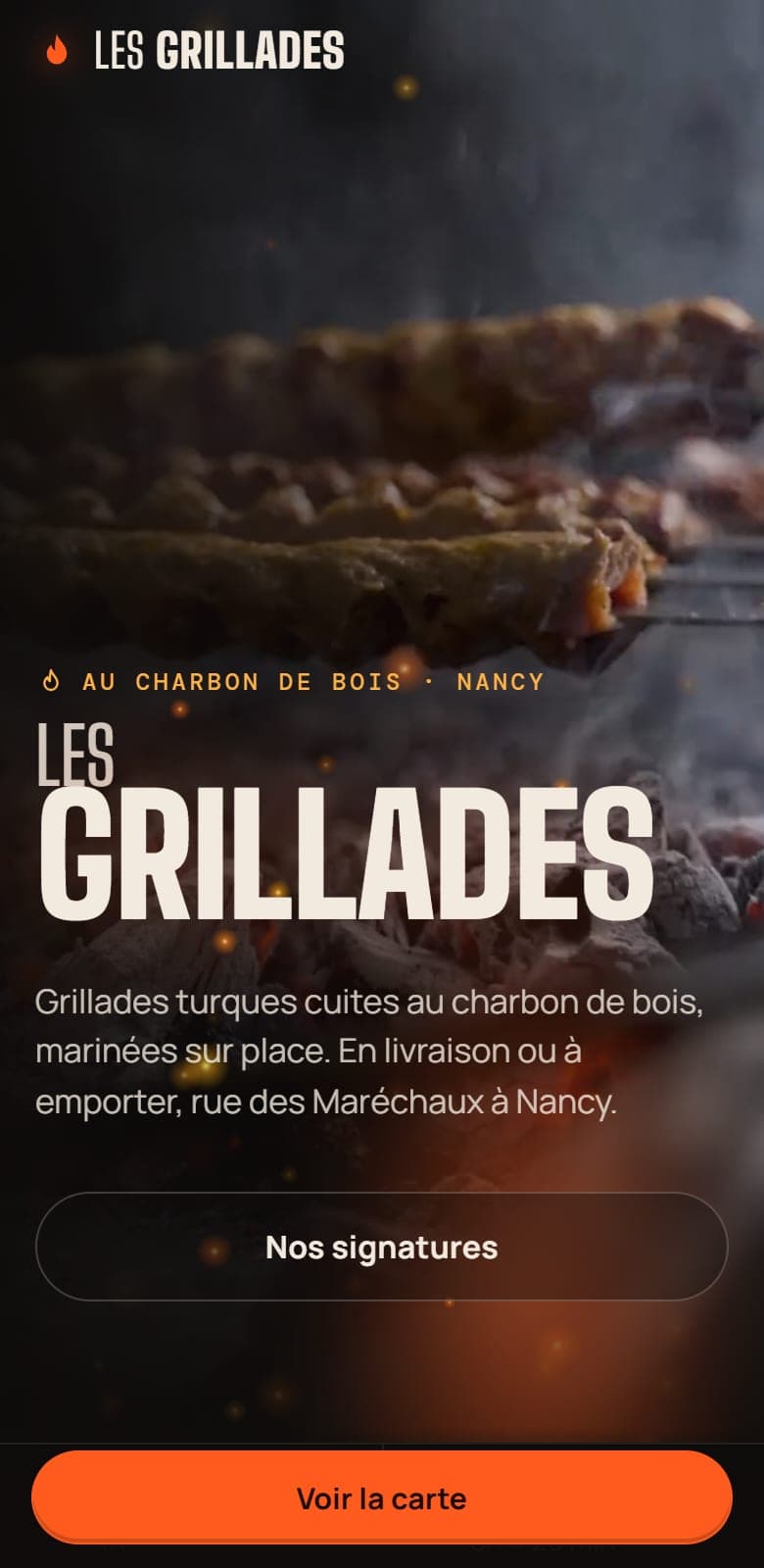 Site de Les Grillades, vue téléphone